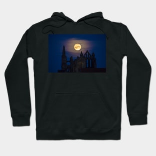 Whitby Abbey Moonrise Gothic Supermoon Benedictine Ruins IMG 1738 Hoodie